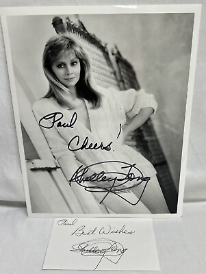 #ad Shelley Long American Actress Singer Signature on Index Card amp; B W 8x10 Picture $45.00