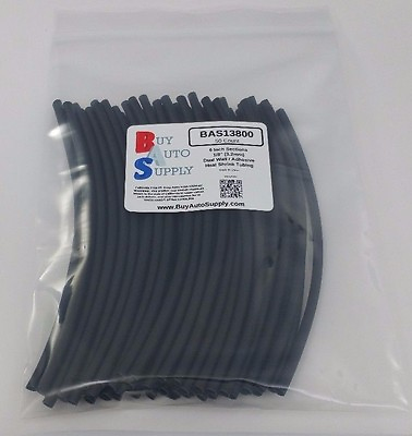 #ad 50 6quot; Pieces 1 8quot; 3.2mm Black 3:1 Heat Shrink Tubing Adhesive Lined Dual Wall $13.98