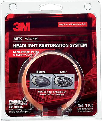 #ad 3M Headlight Lens Restoration System Restorer Kit 39008 Buffing Polish Plastic $13.49