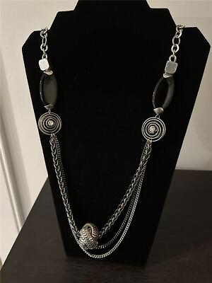 #ad Modern Statement Chunky Necklace 34quot; Metal Art Deco N33 $29.99