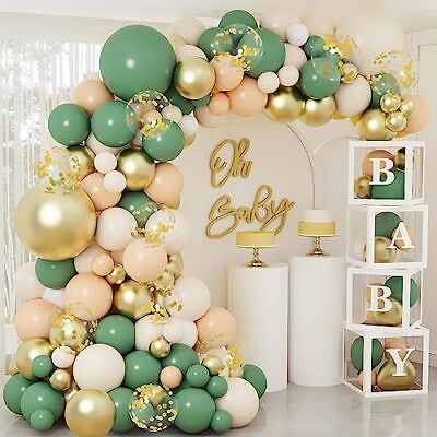 #ad Baby Shower Decorations for Boy or Girl 136pcs Baby Shower Decor Sage Green $38.16