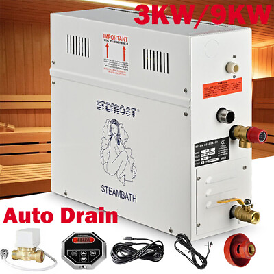 #ad 3 9KW Auto Drain Steam Generator Sauna Bath Home Spa Shower waterproof Control $386.43