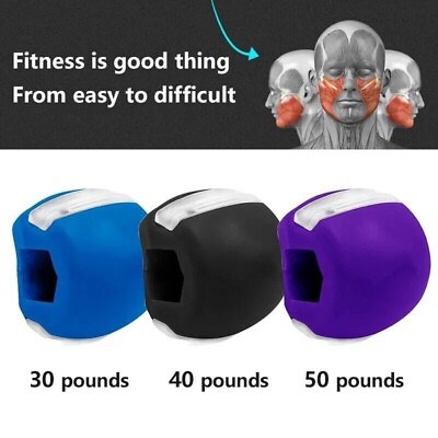 #ad 3PCS Jawline Exerciser Mouth Exercise Fitness Ball Neck Face Jaw Trainer Toning $9.79