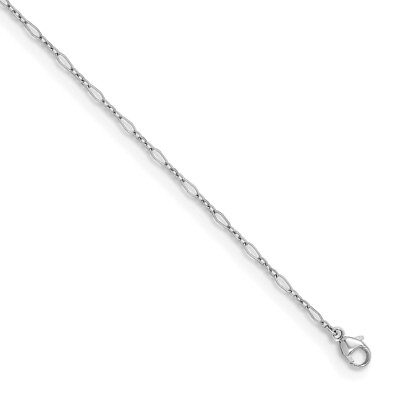 #ad Platinum Polished 2.4mm Solid Oval Link 16 inch Chain Necklace for Women $440.00