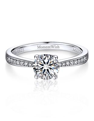 #ad MomentWish Promise Rings for Her 1Carat Moissanite Promise rings D Color VV... $109.39