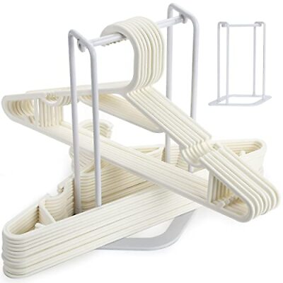 #ad Portable Hanger Organizer Rack， Hanger Stacker Hanger Storage Holder White $10.69