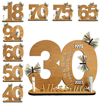 #ad Birthday Money Gift Holder Wooden Sign Anniversary for Years Money Cash Gift $16.83