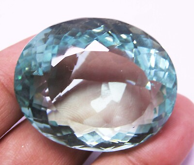 #ad 125.40 Ct Natural Excellent Blue Aquamarine Oval Cut Loose Gemstone $45.24