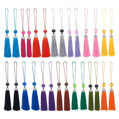 #ad 28x Polyester Tassel Big Pendants Decorations with Alloy Finding 188mm 2pc color $18.11
