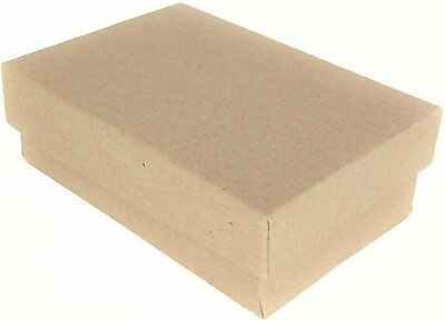100 Boxes of Kraft Brown Cotton Filled Jewelry Packaging Gift Boxes $28.49