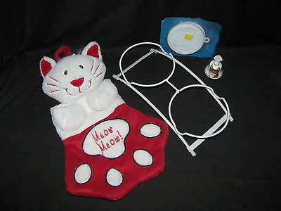 Plush Cat Paw Gift Holder Bone China Bell Cat Food Dish Caddy amp; Can Covers $28.72