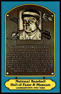 #ad William George Evans Baseball Hall of Fame Plaque Postcard Dexter Press Blue $14.99