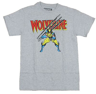#ad Wolverine Marvel Mens T Shirt Slashing Stance Under Red Name Image $14.98