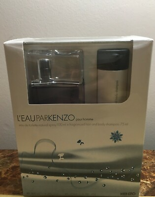 #ad #ad Vintage L’eau Par Kenzo Pour Homme 2pc Gift Set Men 3.4 oz EDT 2.5 Shampoo $79.95