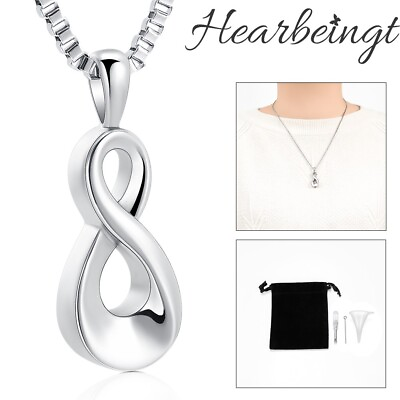 Cremation Jewelry Urn Necklace For Ashes For Women Men Eternity Memorial Pendant $9.56