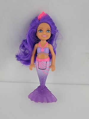 #ad Mermaid Rainbow Cove Chelsea Purple Hair Doll Barbie Dreamtopia $5.24