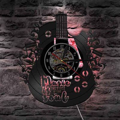 #ad Wall Clocks Guitar Vinyl Record Wall Clock Gift Creative Gift Decor 12 in $19.95