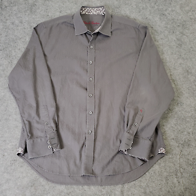 #ad Robert Graham Shirt Mens XLarge Button Up Cotton Cuffs Gothic Paisley Theme $29.99