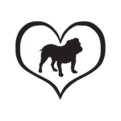 #ad Love English Bulldog Dog Heart Decal Multiple Color amp; Sizes ebn1451 $17.96