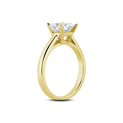 #ad 1.47ct F VS1 Princess Natural Diamond 14K Gold Solitaire Engagement Ring $7990.00