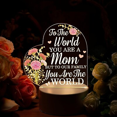 Mothers Day Gift For Mom Him Her Wife Woman Girlfriend LED Light Heart Birthday $17.97