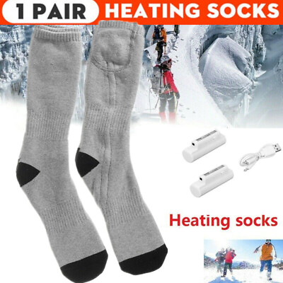 #ad Washable Electric Heated Socks Rechargeable Battery Men Women Winter Foot Warmer $23.74