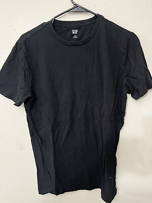 #ad Gap Everyday Crew Neck Short Sleeve Plain T Shirt EUc Adult Small Black $8.50