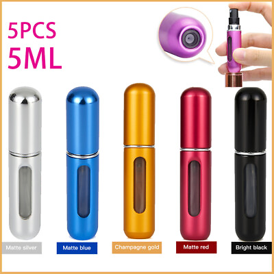 5PCS Mini Portable Travel Perfume Atomizer Small Bottle Spray Refillable 5ML $7.59