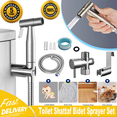 #ad Toilet Shattaf Adapter Hose Bidet Spray Stainless Steel Handheld Shower Head KE $13.99