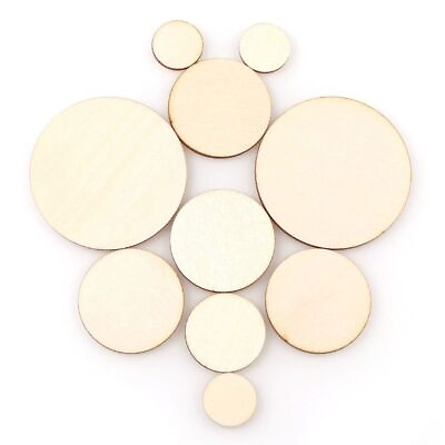 #ad Wooden Pieces Circle Shape Crafting Accessories Use For DIY Making Arts Decorate $11.04