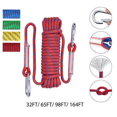 #ad #ad 3300lb Climbing Rope Outdoor Static Rock Hiking Tree Climbing Escape Rescue Cord $15.99