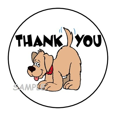#ad 30 Cute Puppy Dog Thank You Envelope Seals Labels Stickers 1.5quot; Round $2.64