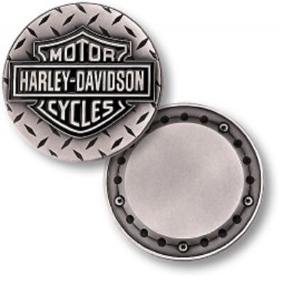#ad Harley Davidson Diamond Plate Stylized Derby 1.75oz Silver Challenge Coin $79.99
