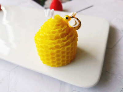 #ad Handmade Honeycomb Candle All Natural Beeswax Yellow Honey Bee Wax 3D Bee Honey $7.72