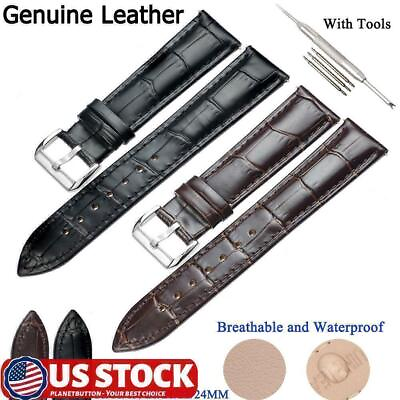 #ad Soft Mens Genuine Leather Watch Strap Wristwatch Belt Bands 16 18 19 20 21 22mm $5.20