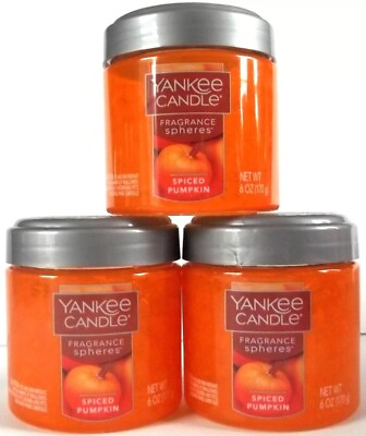 #ad YANKEE Candle SPICED PUMPKIN Fragrance Spheres 6 oz 170g NEW x 3 $25.99