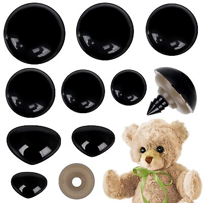 #ad QUEFE 180pcs Large Safety Eyes and Noses for Amigurumi 16 30mm Plastic Black... $19.30