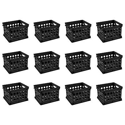 #ad Mini Crate Plastic Black Set of 12 $19.32