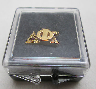 #ad Vintage Fraternity Delta Phi Kappa Gold Lapel Pin New in Case $17.95