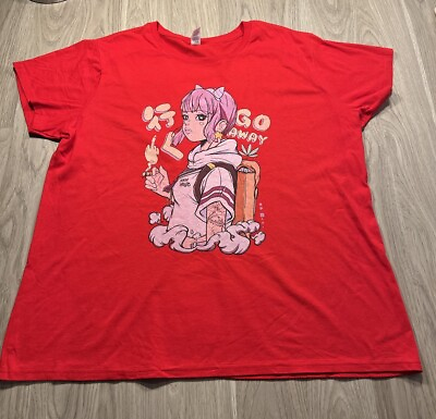 #ad Delta Soft Shirt Adult 2XL Red Trash Shoujo Anime Graphic Short Sleeve Cotton $11.99