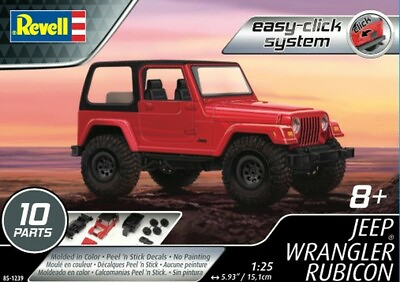#ad Revell 1 25 Jeep Wrangler Rubicon Red Snap RMX1239 $26.52