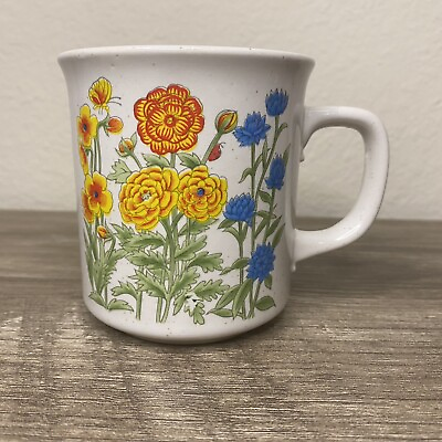 #ad Vintage Otagiri Wild Flowers Coffee Mug Cup Stoneware Good Condition Japan $12.50