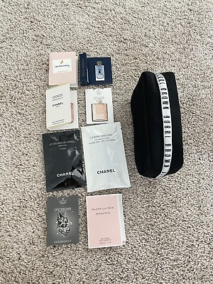 #ad #ad NEW Bobbi Brown Black Canvas Cosmetic Makeup Bag Chanel perfume samples $25.00