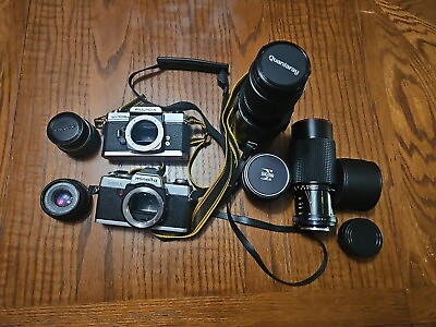 #ad Minolta XG 1 Fujica ST705W 35MM Camera Five Lenses Accessories Sigma Auto Tele $119.99