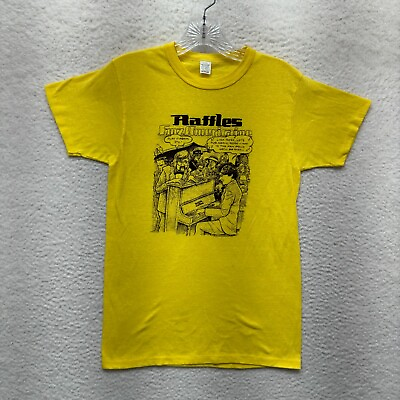 #ad 80s Vintage T Shirt S Small Mens Yellow Single Stitch Comic Graphic Thin Light $35.00