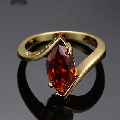 #ad Red Garnet Marquise 14k Gold Ring Kids Womens Ring Engagement Ring Promise Ring $103.49