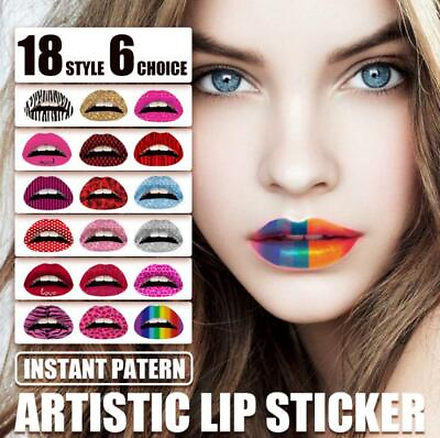 #ad 3PCS Set Artistic Lip Sticker Lipstick Gloss Sticker Fits All Lips Long Lasting $3.99