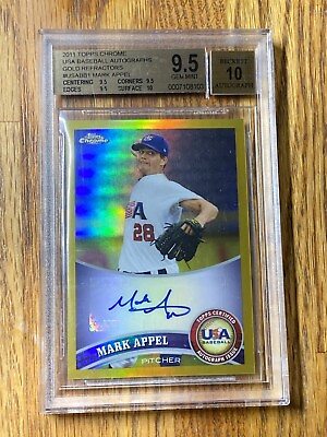 #ad TOPPS USA 🇺🇸 MARK APPEL ASTROS 2011 CHROME AUTO GOLD REFRACTOR 45 50 BGS 9.5🔥 $299.99