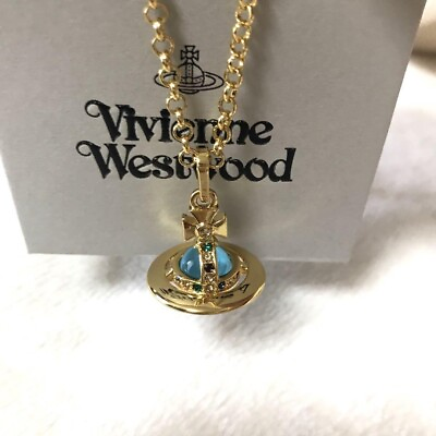 #ad Vivienne Westwood Necklace Small Orb blue color $28.69