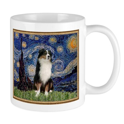 #ad CafePress Starry Night And Australian Shepherd Mug 11 oz Ceramic Mug 13537871 $14.99
